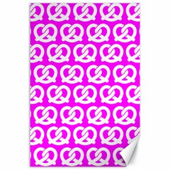 Pink Pretzel Illustrations Pattern Canvas 24  X 36  by GardenOfOphir