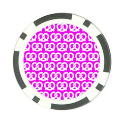 Pink Pretzel Illustrations Pattern Poker Chip Card Guard by GardenOfOphir