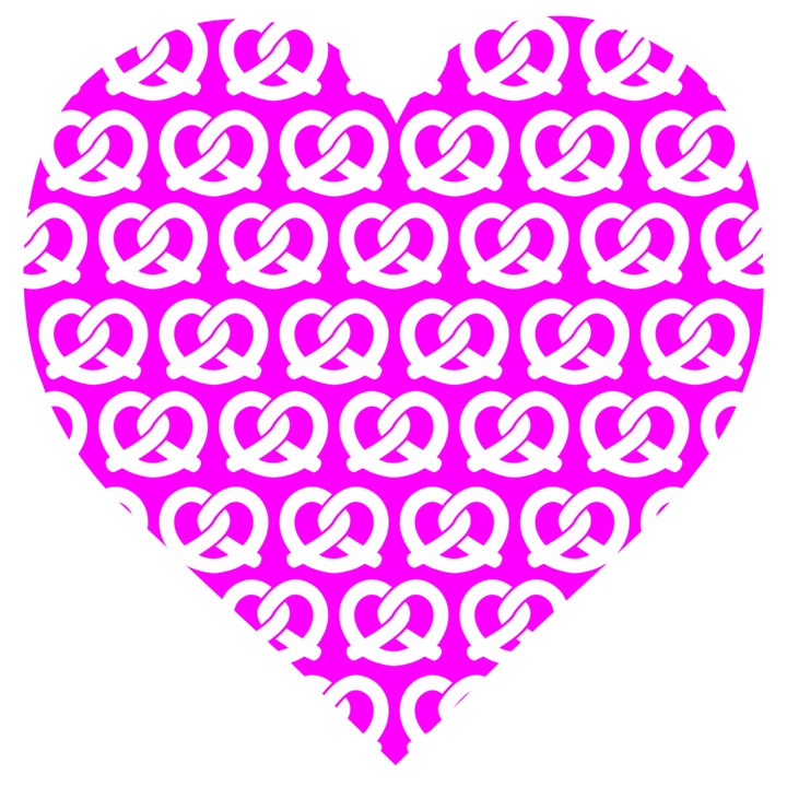 Pink Pretzel Illustrations Pattern Wooden Puzzle Heart