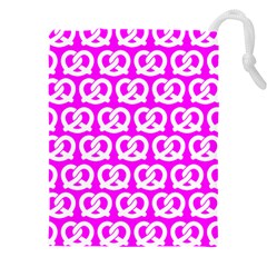 Pink Pretzel Illustrations Pattern Drawstring Pouch (5xl) by GardenOfOphir