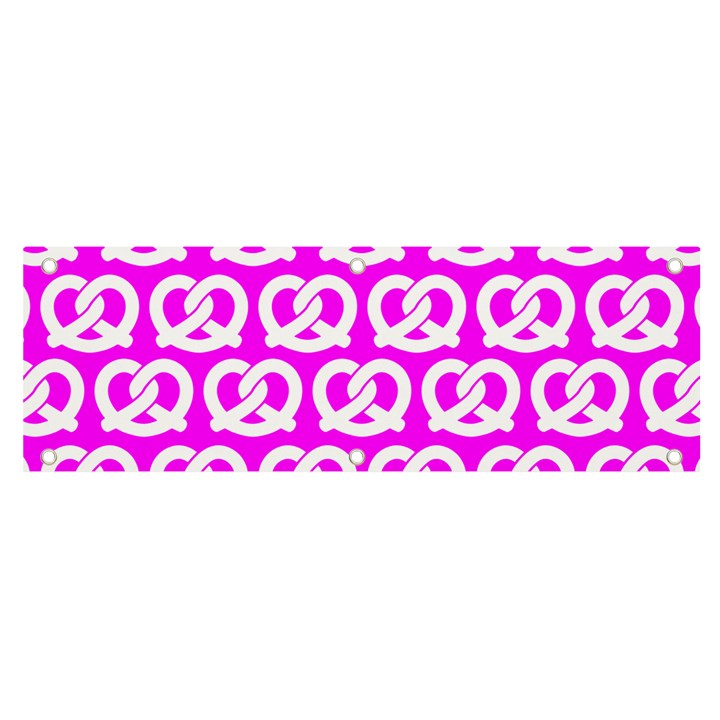 Pink Pretzel Illustrations Pattern Banner and Sign 6  x 2 