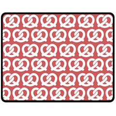 Trendy Pretzel Illustrations Pattern One Side Fleece Blanket (medium) by GardenOfOphir