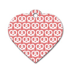 Chic Pretzel Illustrations Pattern Dog Tag Heart (two Sides) by GardenOfOphir