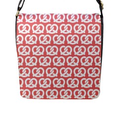 Chic Pretzel Illustrations Pattern Flap Closure Messenger Bag (l) by GardenOfOphir