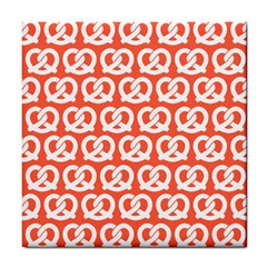 Coral Pretzel Illustrations Pattern Tile Coaster by GardenOfOphir