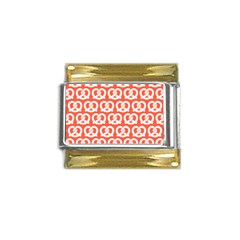 Coral Pretzel Illustrations Pattern Gold Trim Italian Charm (9mm)