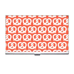 Coral Pretzel Illustrations Pattern Business Card Holder by GardenOfOphir