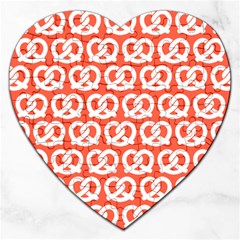 Coral Pretzel Illustrations Pattern Jigsaw Puzzle (heart) by GardenOfOphir