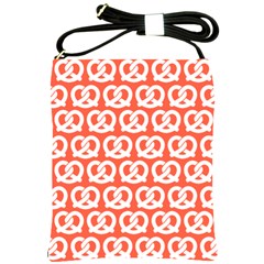 Coral Pretzel Illustrations Pattern Shoulder Sling Bag by GardenOfOphir