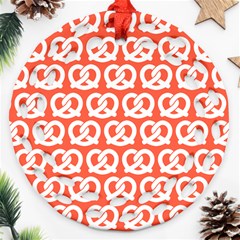 Coral Pretzel Illustrations Pattern Ornament (round Filigree)