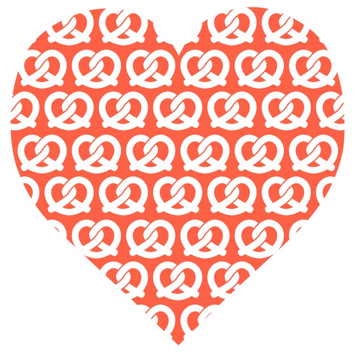 Coral Pretzel Illustrations Pattern Wooden Puzzle Heart