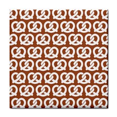 Brown Pretzel Illustrations Pattern Tile Coaster by GardenOfOphir