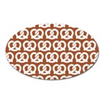 Brown Pretzel Illustrations Pattern Oval Magnet Front