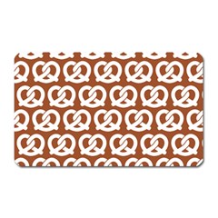 Brown Pretzel Illustrations Pattern Magnet (rectangular) by GardenOfOphir