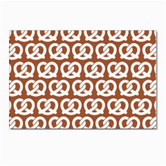 Brown Pretzel Illustrations Pattern Postcards 5  X 7  (pkg Of 10) by GardenOfOphir