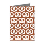 Brown Pretzel Illustrations Pattern Mini Greeting Card Left