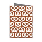 Brown Pretzel Illustrations Pattern Mini Greeting Card Right