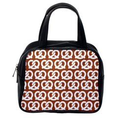 Brown Pretzel Illustrations Pattern Classic Handbag (one Side) by GardenOfOphir