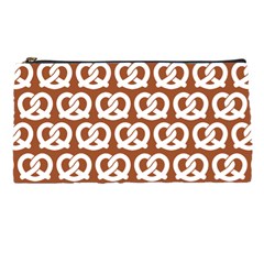 Brown Pretzel Illustrations Pattern Pencil Case by GardenOfOphir