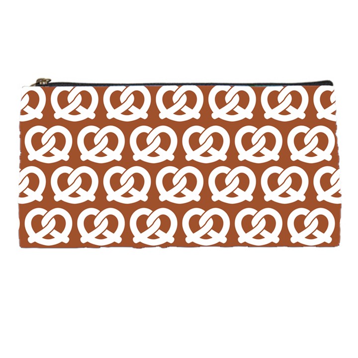 Brown Pretzel Illustrations Pattern Pencil Case