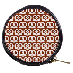 Brown Pretzel Illustrations Pattern Mini Makeup Bag by GardenOfOphir