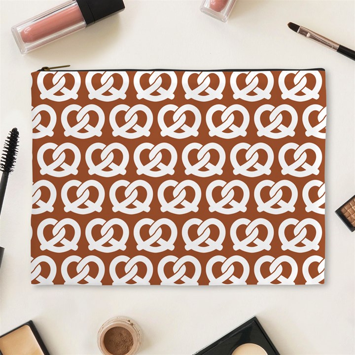 Brown Pretzel Illustrations Pattern Cosmetic Bag (XL)