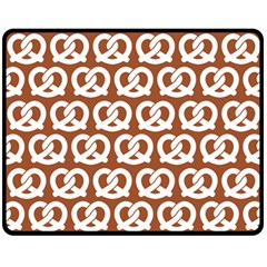 Brown Pretzel Illustrations Pattern One Side Fleece Blanket (medium) by GardenOfOphir