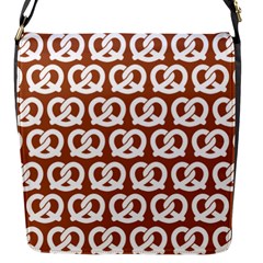 Brown Pretzel Illustrations Pattern Flap Closure Messenger Bag (s) by GardenOfOphir