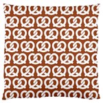 Brown Pretzel Illustrations Pattern Large Premium Plush Fleece Cushion Case (Two Sides) Front