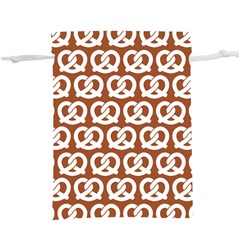 Brown Pretzel Illustrations Pattern Lightweight Drawstring Pouch (xl) by GardenOfOphir