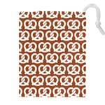 Brown Pretzel Illustrations Pattern Drawstring Pouch (4XL) Front