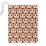 Brown Pretzel Illustrations Pattern Drawstring Pouch (4XL) Back