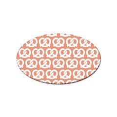 Salmon Pretzel Illustrations Pattern Sticker (oval) by GardenOfOphir