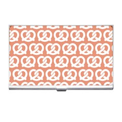 Salmon Pretzel Illustrations Pattern Business Card Holder by GardenOfOphir