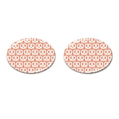 Salmon Pretzel Illustrations Pattern Cufflinks (oval) by GardenOfOphir