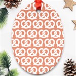 Salmon Pretzel Illustrations Pattern Oval Ornament (Two Sides) Front