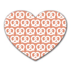 Salmon Pretzel Illustrations Pattern Heart Mousepad by GardenOfOphir