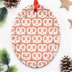 Salmon Pretzel Illustrations Pattern Oval Filigree Ornament (Two Sides) Back