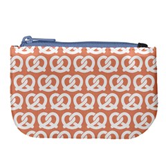 Salmon Pretzel Illustrations Pattern Large Coin Purse by GardenOfOphir