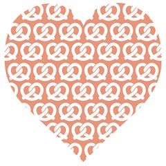 Salmon Pretzel Illustrations Pattern Wooden Puzzle Heart by GardenOfOphir