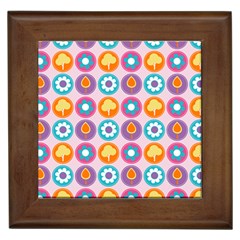 Chic Floral Pattern Framed Tile