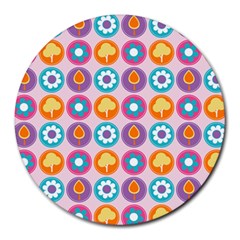 Chic Floral Pattern Round Mousepad by GardenOfOphir