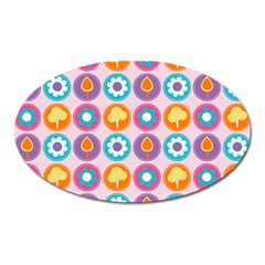 Chic Floral Pattern Oval Magnet by GardenOfOphir