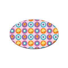 Chic Floral Pattern Sticker Oval (100 pack)