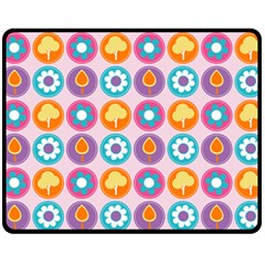 Chic Floral Pattern One Side Fleece Blanket (Medium)