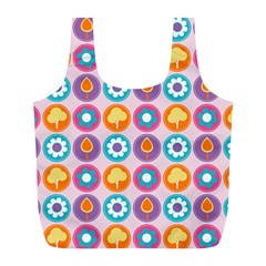 Chic Floral Pattern Full Print Recycle Bag (l) by GardenOfOphir