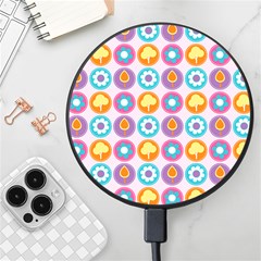 Chic Floral Pattern Wireless Fast Charger(black) by GardenOfOphir