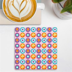 Chic Floral Pattern UV Print Square Tile Coaster 