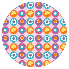 Chic Floral Pattern Round Trivet