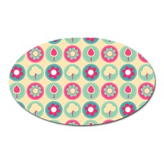 Chic Floral Pattern Oval Magnet by GardenOfOphir